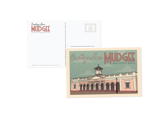 MUDGEE POST OFFICE POSTCARD