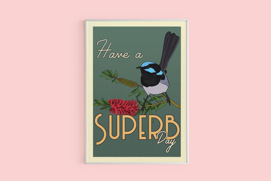 SALE - Blue Wren Poster