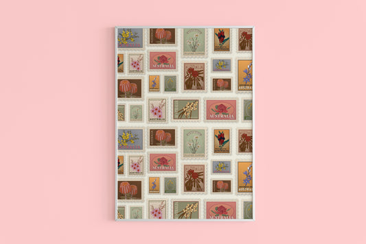 SALE - Wildflower Stamps Poster